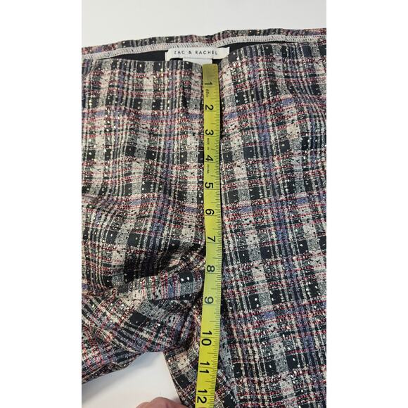 Zac & Rachel velour SOFT M Plaid Pants Tapered Leg Stretch Pull on festive comfy - Picture 8 of 9